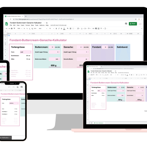 Minh Cakes - Fondant-Ganache-Buttercream Kalkulator